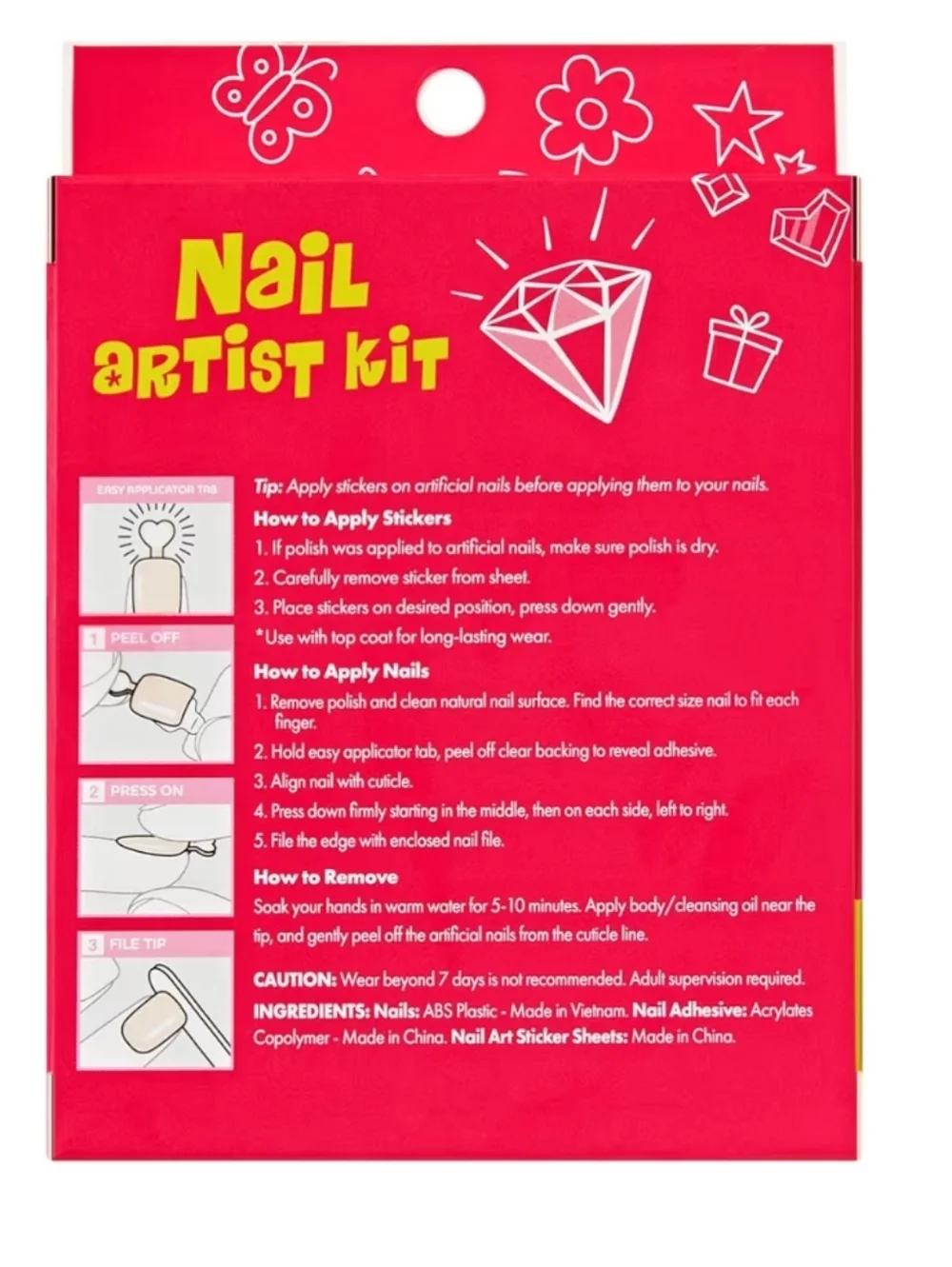 imPRESS Pink Mini Press-On Nail Set with Sticker Accents